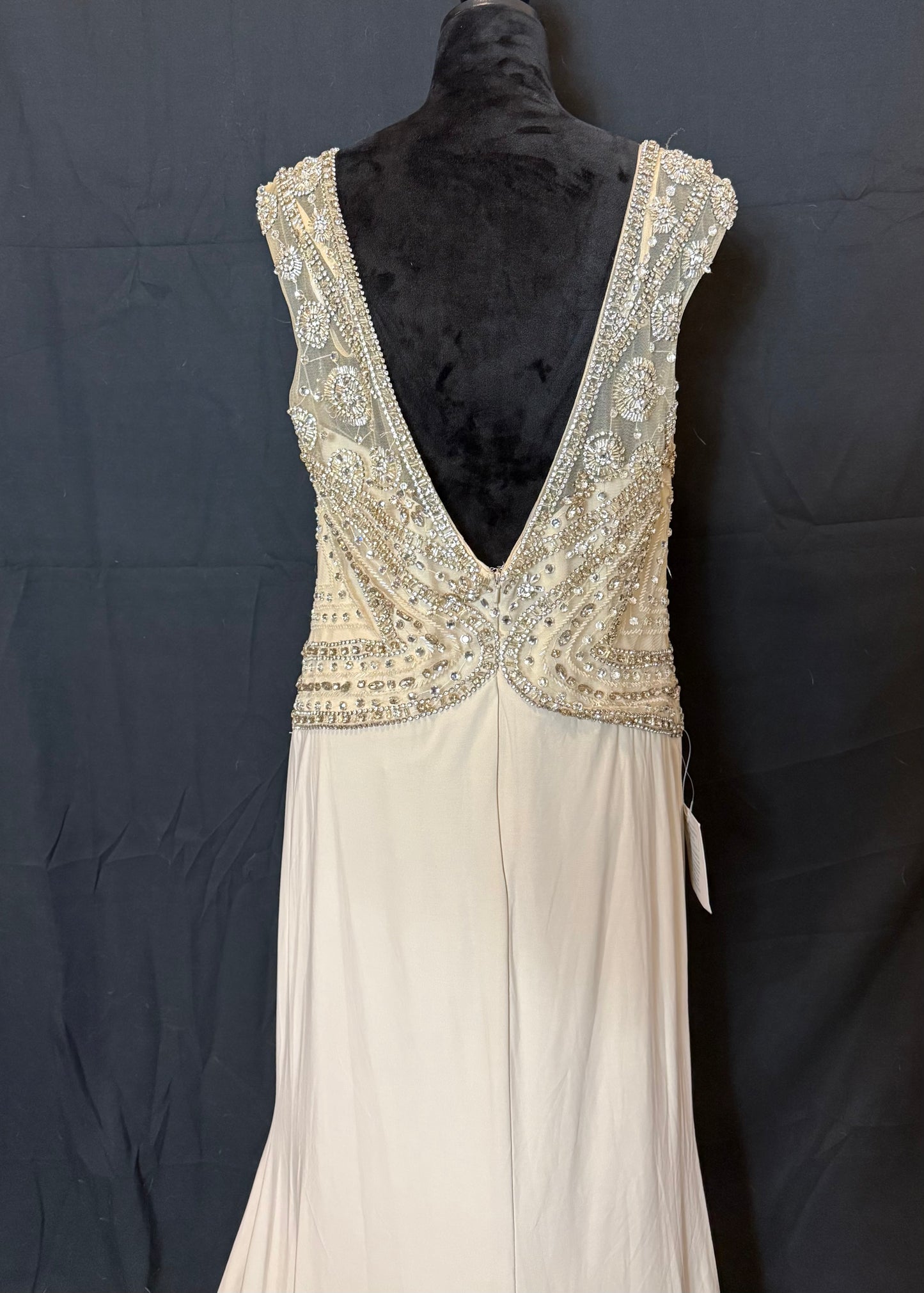 Cream Jeweled Dress