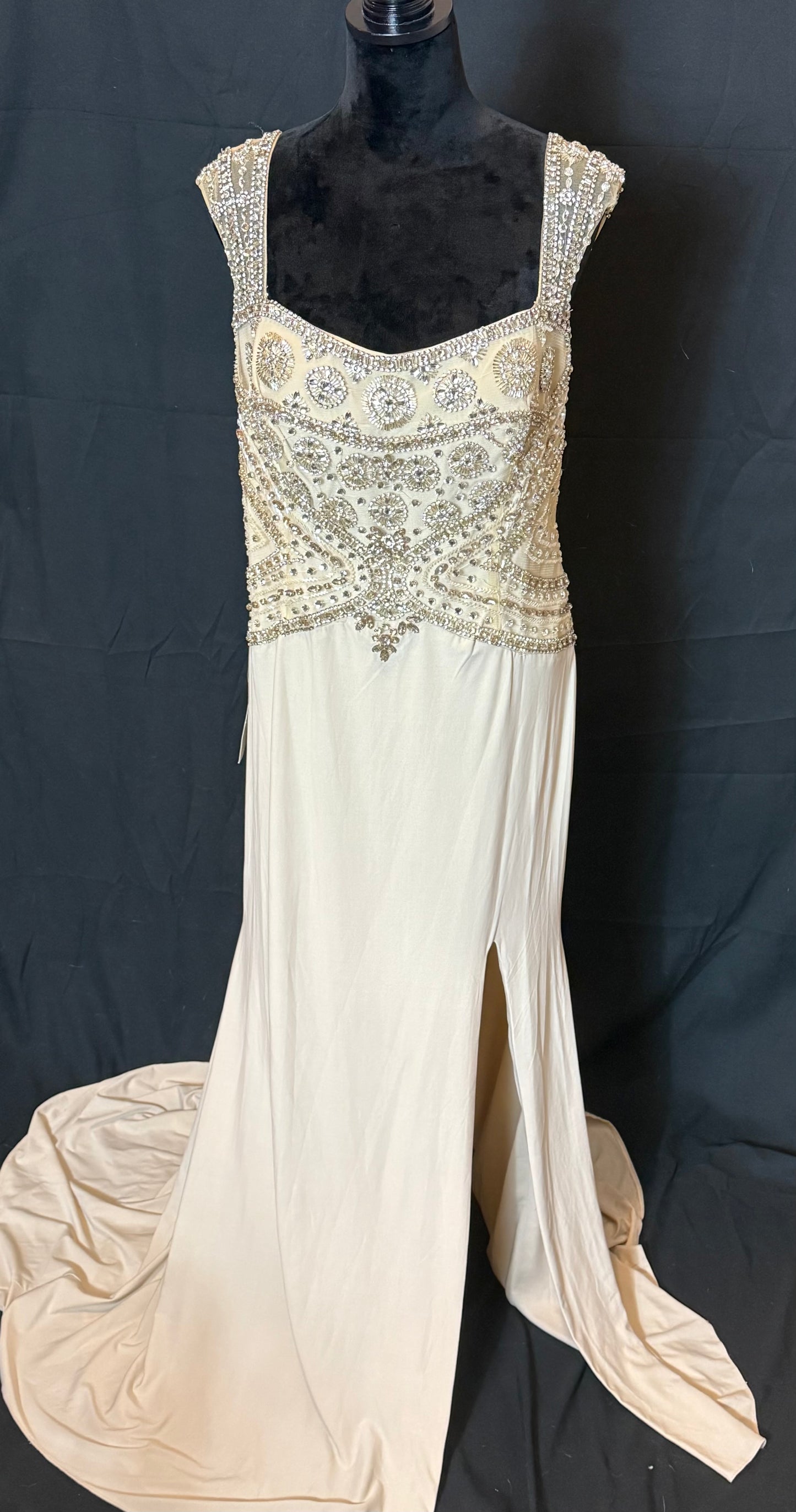 Cream Jeweled Dress
