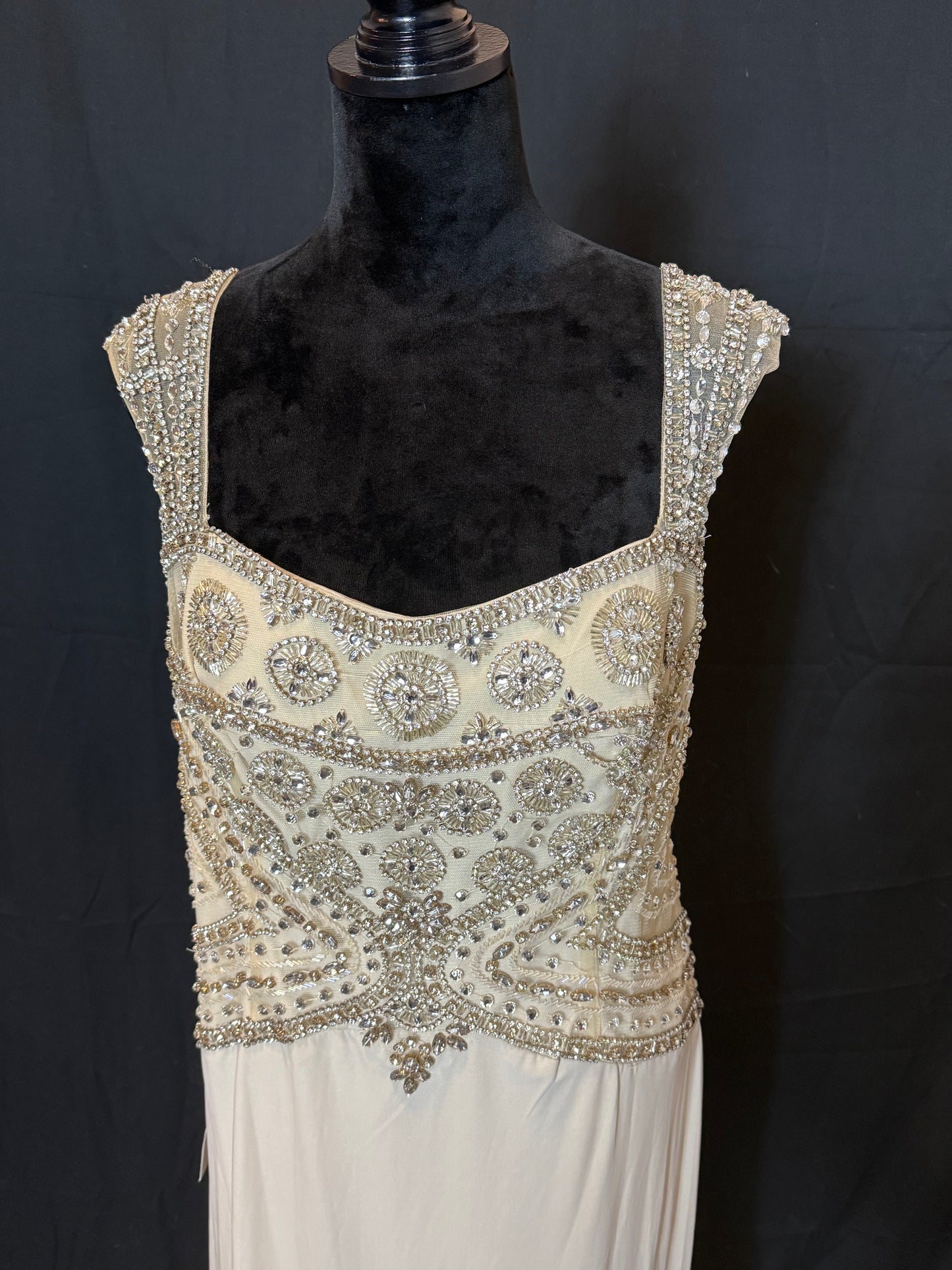 Cream Jeweled Dress