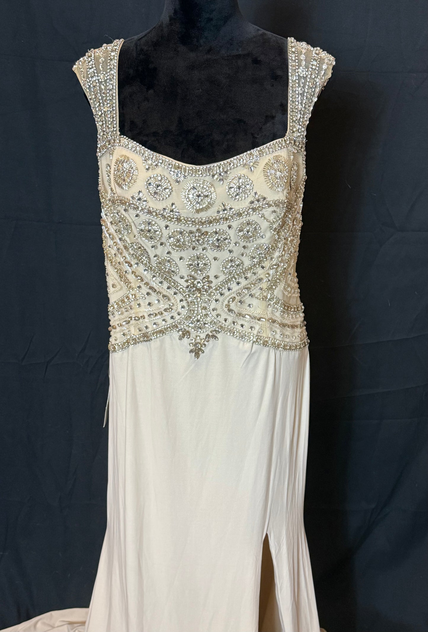 Cream Jeweled Dress