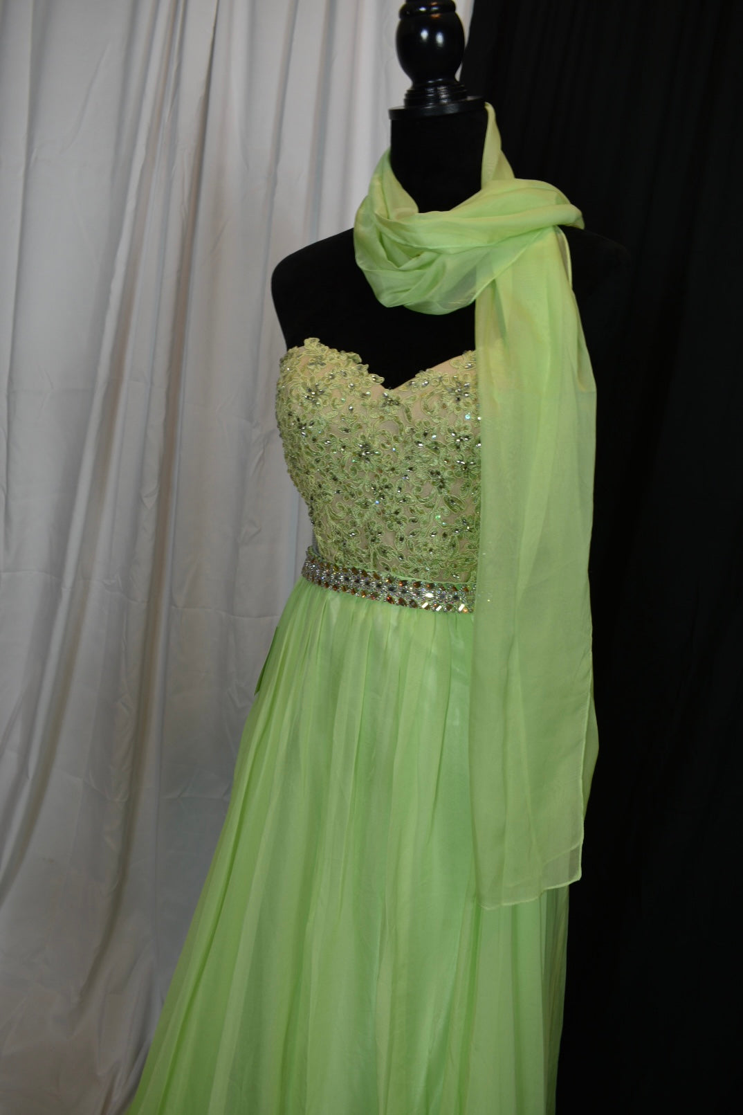 Fluorescent  Green Formal Dress