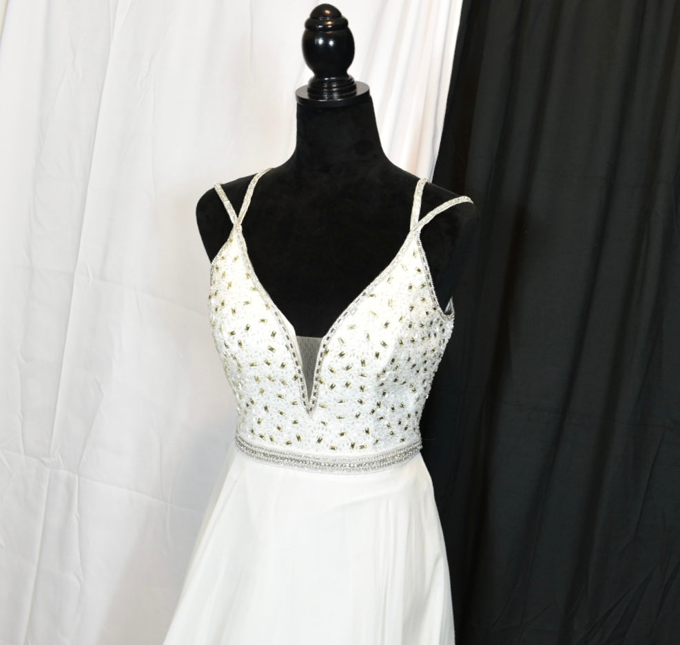 White Sparkly Formal Dress